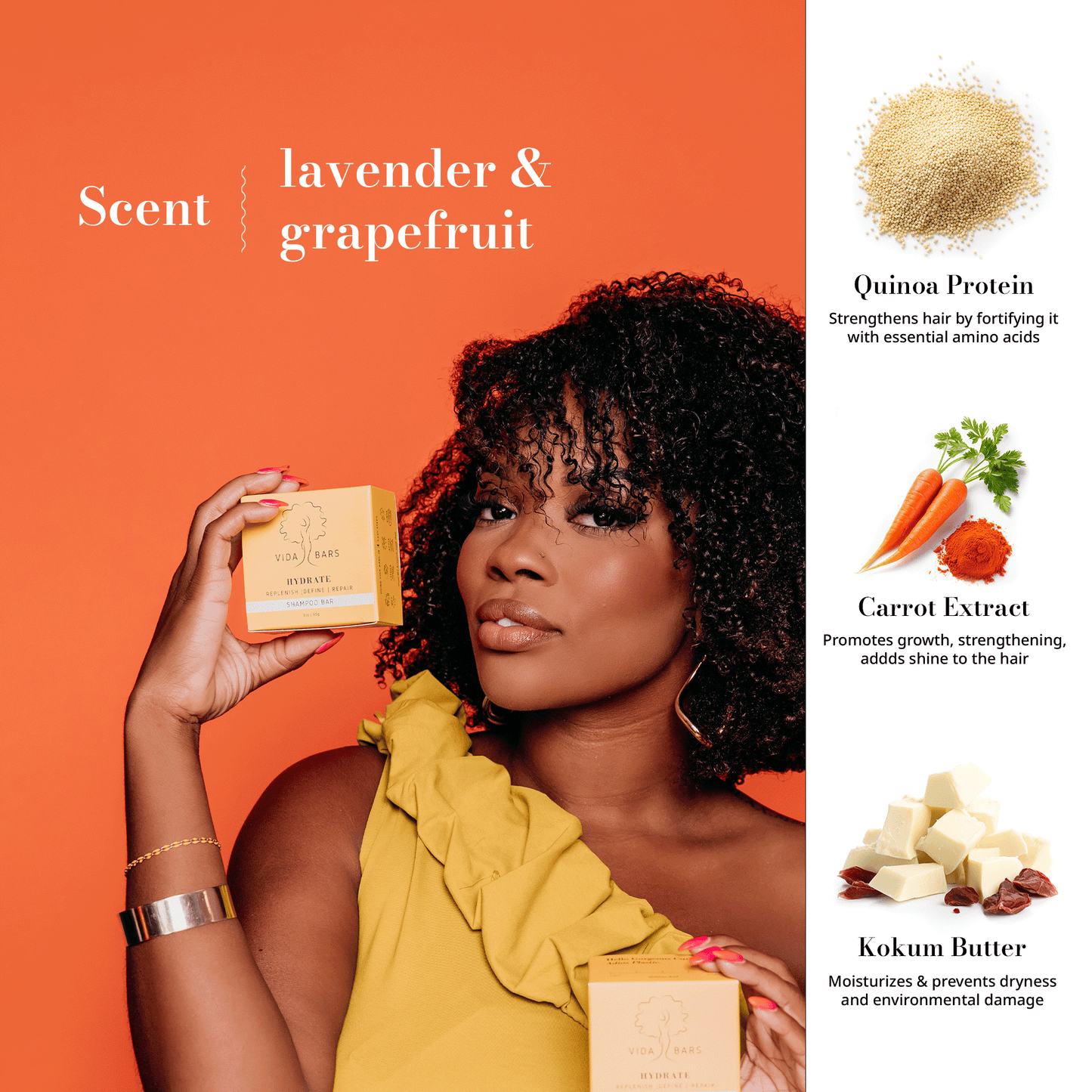 Lavender and grapefruit scent - Hydrate Shampoo - Vida Bars