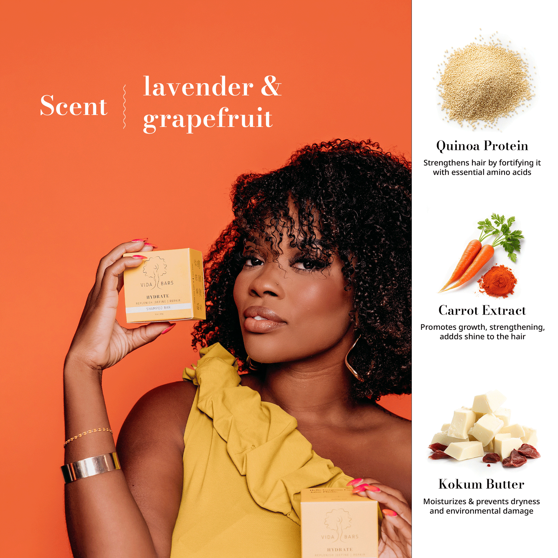 Lavender and grapefruit scent - Hydrate Shampoo - Vida Bars