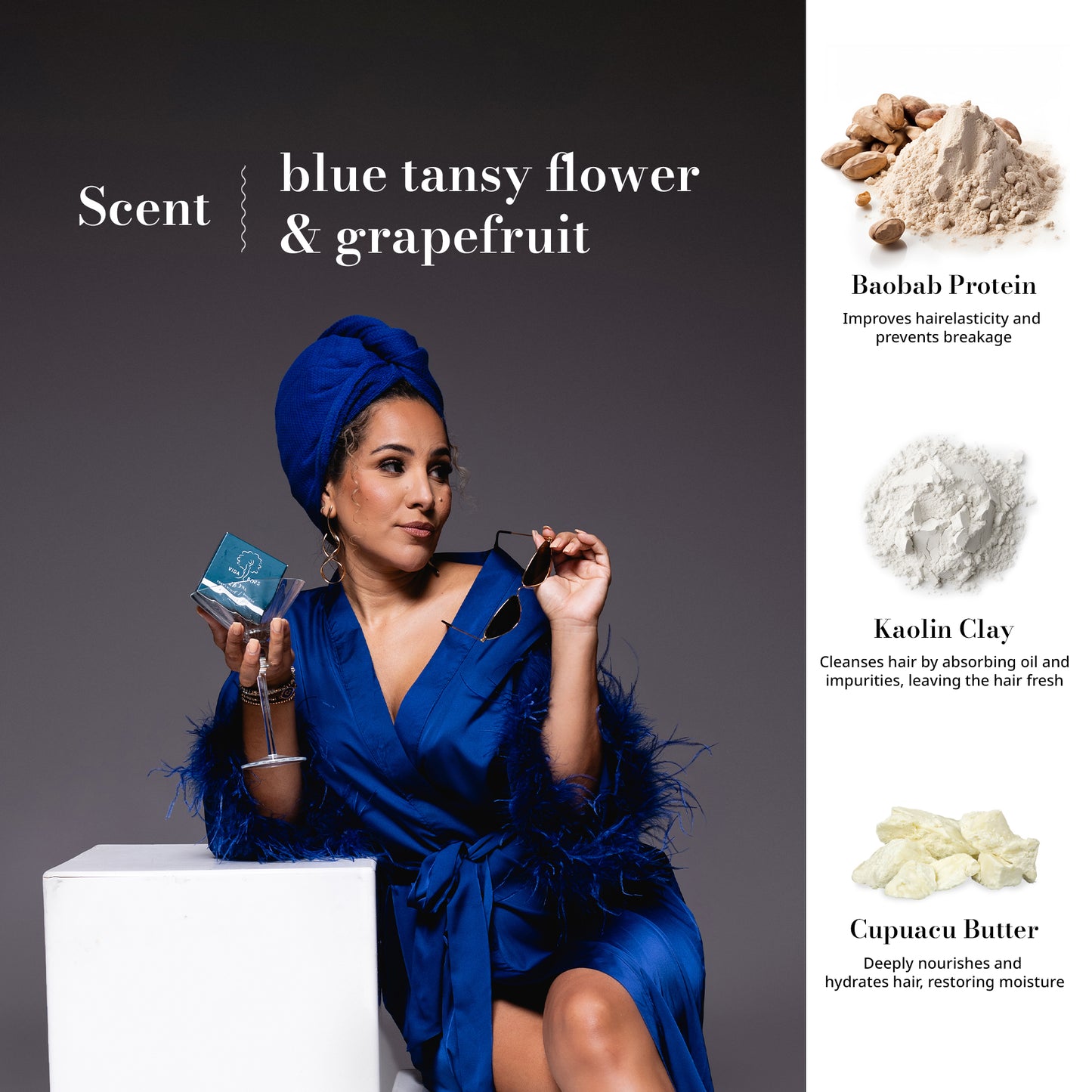 Blue tansy flower and grapefruit scent - Reyna Set - Vida Bars